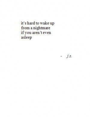 asleep, black and white, depression, nightmare, quote, sleep, words