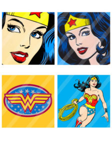Wonder Woman digital collage sheet size 8.5x11 coaster 4x4 inches ...