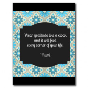 Gratitude Rumi Quote Postcard