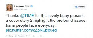 ... Laverne Cox Becomes First Transgender To Land Time Magazine Cover