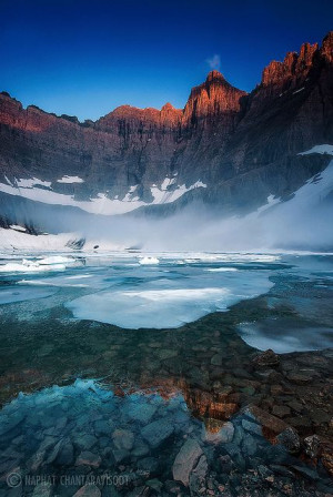 Foggy morning at Iceberg Lake, Glacier National Park, Montana, USA (by ...