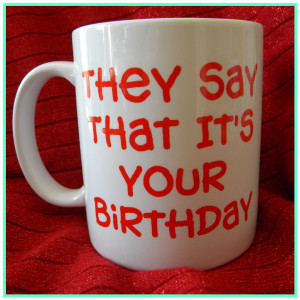 Red and White Birthday Coffee Mug