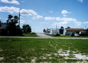 Main Street: Bateman, Saskatchewan; View from the trees in front of ...