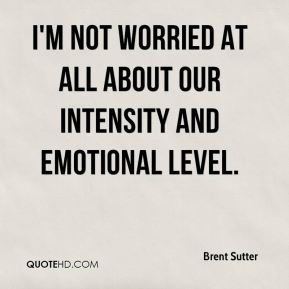 Brent Sutter - I'm not worried at all about our intensity and ...