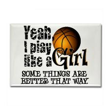 Play Like a Girl - Basketball Rectangle Magnet for
