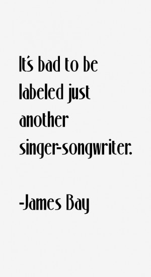 it s bad to be labeled just another singer songwriter