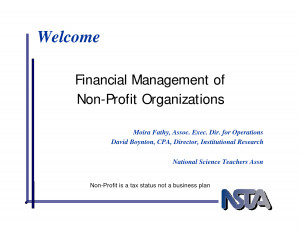 Financial Projections of Non Profit
