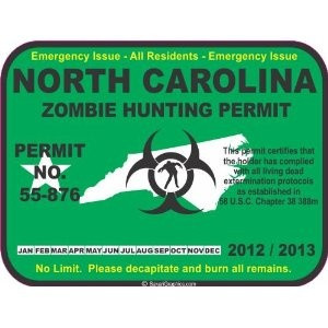 North Carolina zombie hunting permit