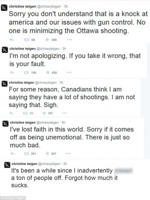 ... twitter after receiving death threats over tweets on Canada shooting