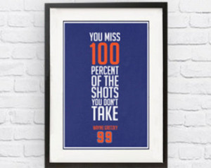 Wayne Gretzky #99 Edmonton Oilers I nspirational Quote Print ...