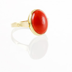 Button Shaped Coral Ring