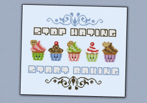 Cute Baking Quotes Stop hating, start baking