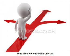 Stock Illustration - 3d small people - way choice. fotosearch - search ...