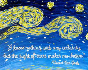Van Gogh Quote Starry Night Print - Famous Quotes Art Acrylic Painting ...