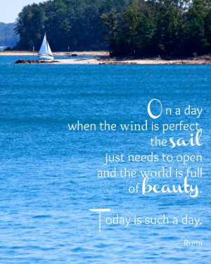 Rumi Quotes About True Love: One Day When The Wind Is Perfect Quote ...
