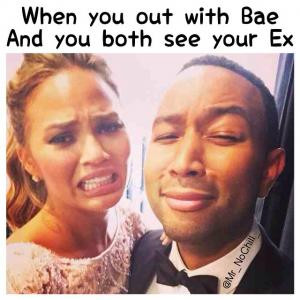 When you out with bae and you both see your ex