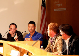 From left: Jonathan Slavin, Wilson Cruz, Jesse Tyler Ferguson, and ...