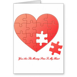 Puzzle Heart with Piece and Quote Card