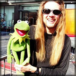 Trevor 39 s Kermit puppet Steve Whitmire poses for a picture Steve