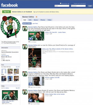 Boston Celtics Facebook page