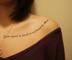 Quotes On Collar Bone Tattoo