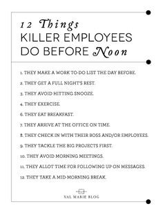 Be a KILLER employee! #HR #Jobs More