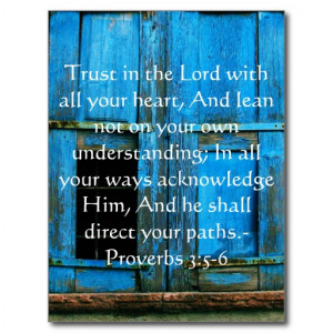 Inspirational Bible Quote Proverbs 3:5-6 Postcard