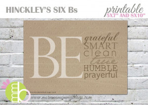 Free Printable: Hinckley’s Six “Be’s” | Mormon Mommy Blogs