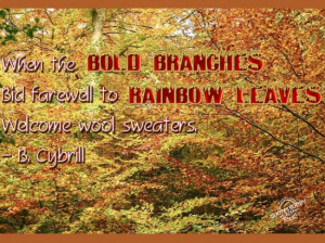 ... Bid Farewell To Rainbow Leaves Welcome Wool Sweaters. - B. Cybrill
