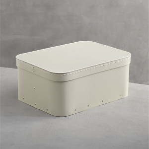 ... ® Ivory Small Rectangular Storage Box in Closet | Crate and Barrel