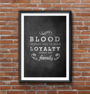 Chalkboard Family Loyalty Quotes Printable print, Scripture art, Wall ...