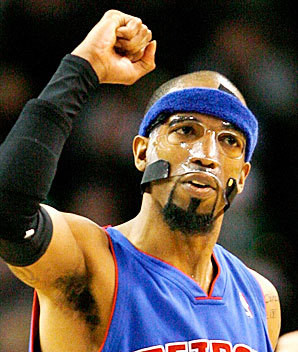 Rip Hamilton is famous for wearing a mask in almost every NBA game ...
