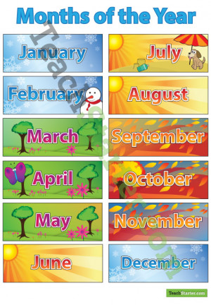 Teaching Months of the Year