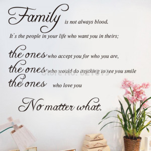 Family Is Not Always Blood Wall Decals Quotes Sayings Wall Stickers ...