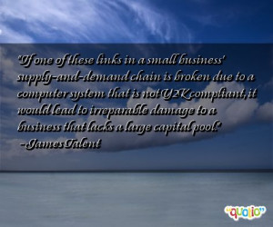 ... small business supply and demand chain is broken due to a computer