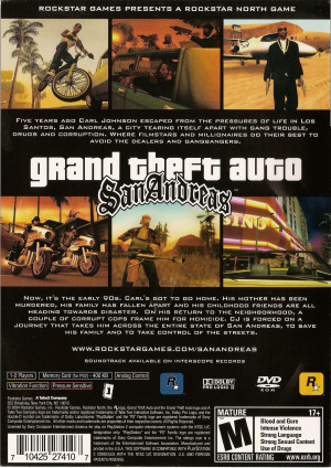 Grand Theft Auto: San Andreas Box Art - Front and Back