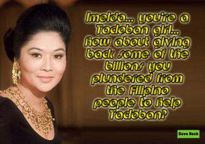 imelda marcos. theft plunder tacloban typhoon money plunder dave beck