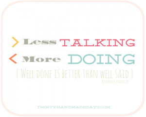 Resolutions Quote: Less Talking, More Doing