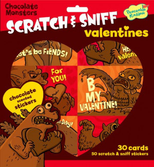 ... Chocolate Monsters Scratch & Sniff Chocolate Scented Valentine Cards