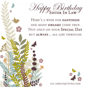 Click For All Free Birthday Cards For Sister In Law To Share