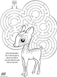 Rudolph Maze. Free to download and print #christmas #reindeer More