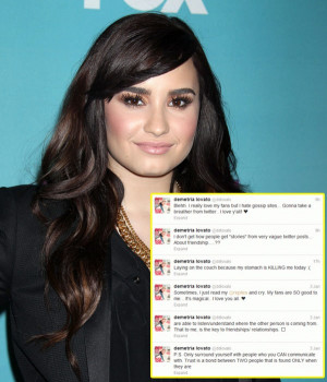Demi announced to her Twitter fans that she was taking a break the ...