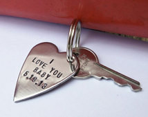 Love You Baby Mens Keychain Boyfr iend Key Chain Keyring for Husband ...