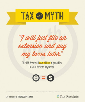 Tax Myth - I'll just file an extension and pay my taxes later.