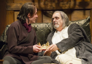 Matthew Amendt as Prince Hal and Edward Gero as King Henry IV in the ...