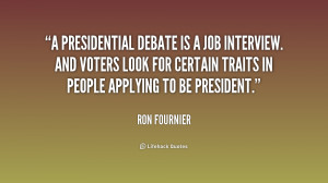 presidential debate is a job interview. And voters look for ...