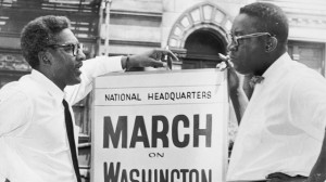 In front of 170 W 130 St., March on Washington, Bayard Rustin, Deputy ...
