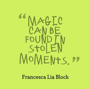 magic can be found in stolen moments ~ francesca lia block