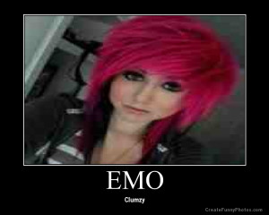 Funny red haired emo clumzy