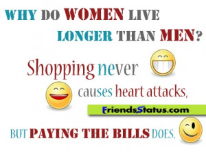 Why do women live longer than men? Shopping never causes heart attacks ...
